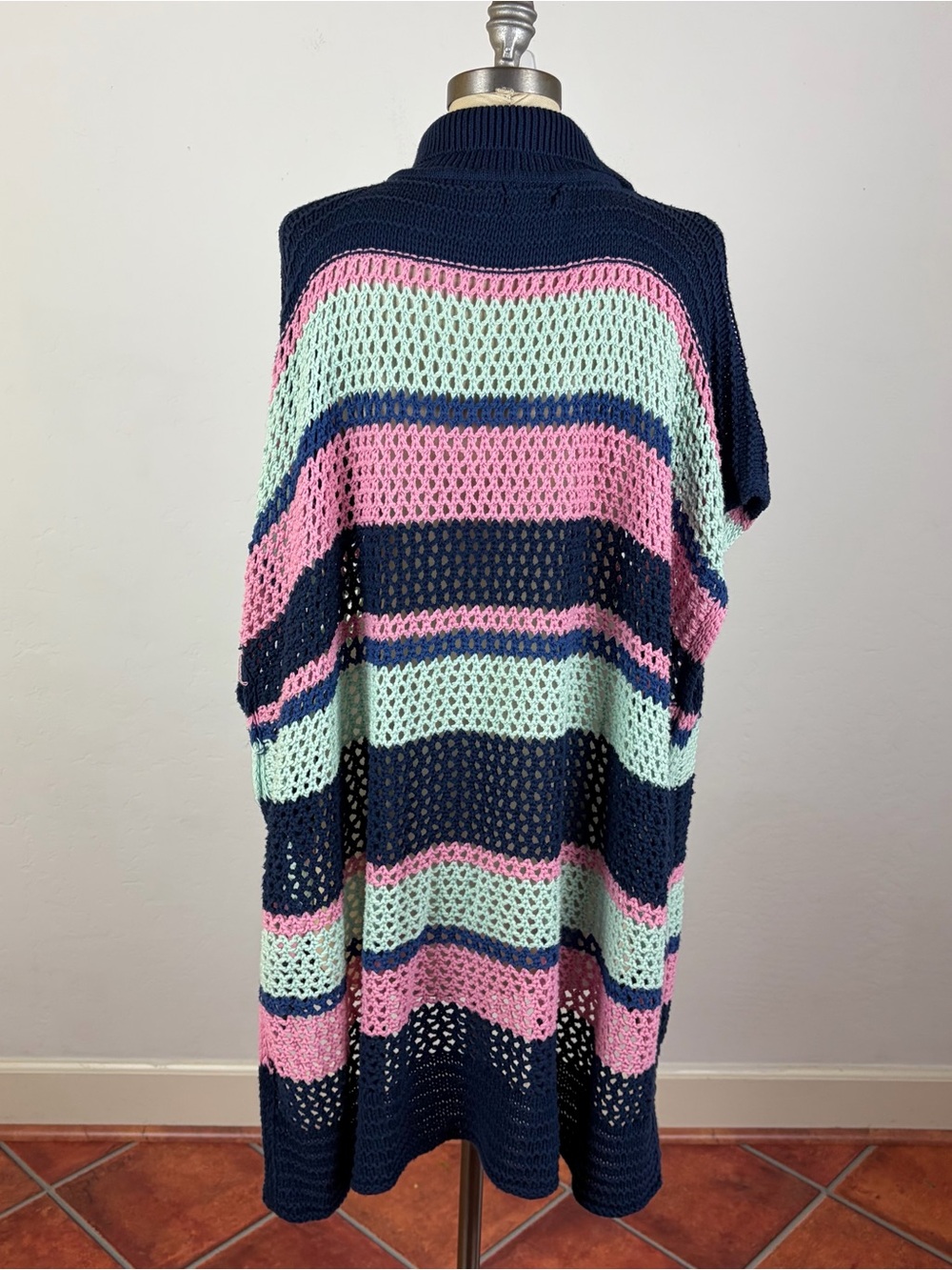 Free People Bayside Stripe Crochet Poncho - Picture 6 of 7